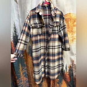 Plaid Button-Up Jacket